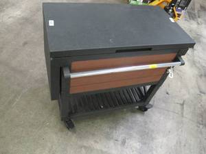 lot 626 image: Keter Outdoor Rolling Patio Cooler and Insulated Beverage Cart - Missing Side Table