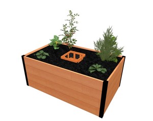 lot 649 image: VITA URBAN 3x5 Keyhole Composting Garden - Brown VT17000