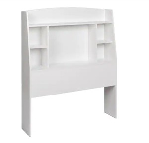 lot 672 image: Prepac Astrid White Twin Size Bed Headboard