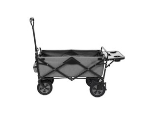 lot 674 image: Mac Sports Heavy Duty Steel Frame Collapsible Folding 150 Pound Capacity Outdoor Garden Utility Wagon Yard Cart with Table and Cup Holders, Gray