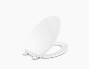 lot 704 image: KOHLER Layne Quiet-Close Elongated antimicrobial toilet seat - White