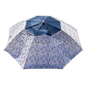 lot 709 image: NAUTICA 7 FT STRIPE BEACH UMBRELLA - Sailboat