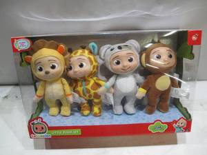 lot 714 image: Official Cocomelon Little Plush Set,(JJ, Lion, Koala, Giraffe)