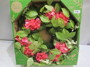 lot 719 image: NEW 26 IN SPRING WREATH MEMBERS MARK - PinkGreen