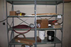 lot 510 image: Contents of Shelf - Buckets, Boards, Misc. Items