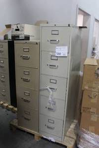lot 586 image: Lot of (2) Metal File Cabinets