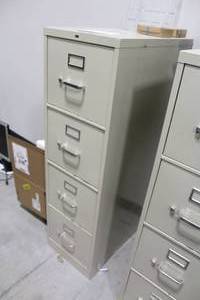 lot 591 image: Metal File Cabinet 4-drawer