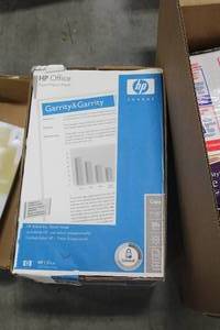lot 621 image: Lot of (2 Boxes) Office Supplies - Large Paper, Dry Erase Cleaner