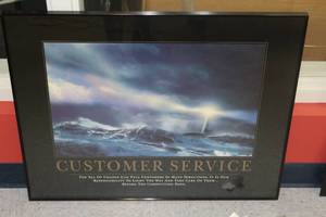 lot 626 image: Customer Service Framed Poster