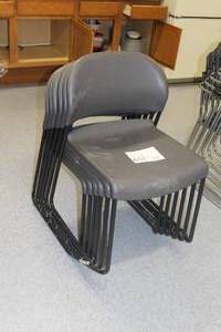 lot 652 image: Lot of (6) PlasticMetal Stackable Conference Chairs