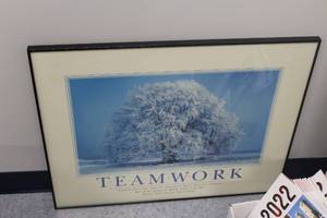 lot 655 image: Team Work Framed Poster