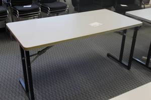 lot 679 image: 60 Wood-TopMetal Folding Conference Table