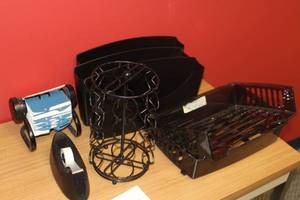 lot 699 image: Lot of (7) Office Supplies - Rolodex, File Organizers, Tape Dispenser