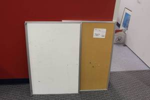 lot 707 image: Lot of (2) Office Supplies - Dry Erase Board, Cork Board