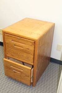 lot 739 image: Wood File Cabinet 2-drawer