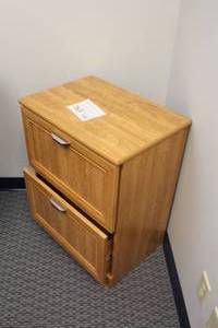 lot 763 image: Wooden File Cabinet 2-drawer
