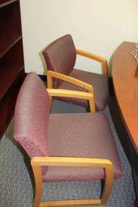 lot 759 image: Lot of (2) PaddedWood Office Arm Chairs