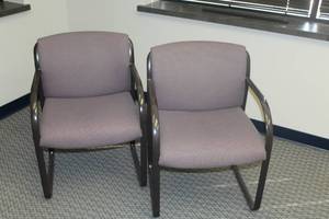 lot 767 image: Lot of (2) PaddedWood Office Arm Chairs