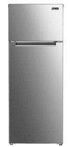 Magic Chef 7.4 cu. ft. 2-Door Mini Fridge in Platinum Steel with Freezer, MCDR740STE - Scratch and Dent (dent found on door) - Manufacture Bound.