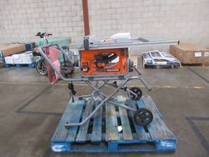 UNCLAIMED FREIGHT RIDGID R4514 15 Amp 10 in. Portable Pro Jobsite Table Saw with Stand WORKS, LIKE NEW CONDITION