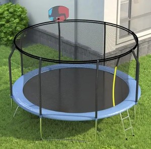 2 Open Carton FuFu & GaGa 14 ft. Trampoline with Basketball Hoop and Enclosure Ladder Backboard Garden Outdoor, KF020197-34 - Both Boxes Missing Parts, Might be able to get 1 out of the two.