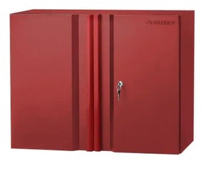 Husky Heavy Duty Welded 20-Gauge Steel Wall Mounted Garage Cabinet in Red (28 in. W x 22 in. H x 14 in. D), HW1F281422-VR - Slight Scratch and Dent. With Keys