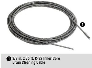 RIDGID C-32 38 in. x 75 ft. Inner Core Drain Cleaning Cable, 37847. Unclaimed Freight
