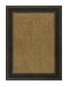 Hampton Bay Brown with Black Border 8 ft. x 10 ft. IndoorOutdoor Area Rug, 1004676192 - Unclaimed Freight - NEW