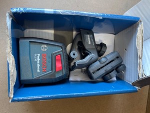 Bosch 30 ft. Cross Line Laser Level Self Leveling with 360 Degree Flexible Mounting Device and Carrying Pouch