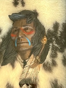 lot 31 image: Shadow Box Native American Figurine Art Faces the Storm by Neil J. Rose