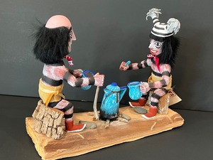 lot 18 image: Mr Coffee Clowns Kachina Artisan Created Figurines