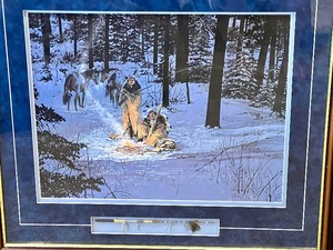 lot 56 image: Framed Print Listening by Julie Kramer Cole