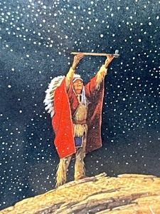 lot 57 image: Framed Bev Doolittle and Paul Winter Print Prayer for the Wild Things