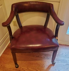 lot 9 image: Leather Chair on Casters