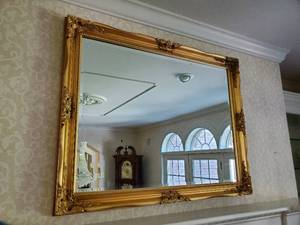 lot 233 image: Gold Framed Wallhanging Mirror