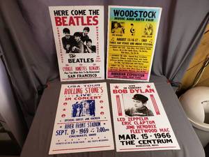 lot 130 image: Lot of 4 Reproduction Concert Posters