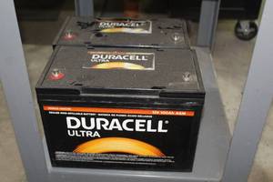 lot 325 image: Lot of (2) Duracell DURA12-100CFR Ultra Sealed Non-Spillable Batteries for RVSolar Charging