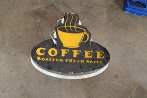 lot 346 image: Coffee Metal Lighted Sign