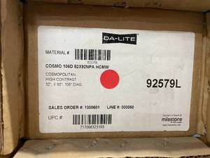 New in Box  Da-Lite 92579L Cosmopolitan Electrol Electric Motorized Video Front Projection Screen