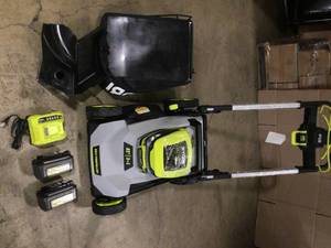 RYOBI 40V HP Brushless 21 in. Cordless Battery Walk Behind Self-Propelled Lawn Mower with (2) 6.0 Ah Batteries and Charger Customer Returns SeeTerms on Auction
