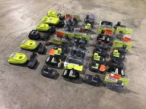 Lot of Assorted Ryobi Chargers and Batteries Customer Returns See Terms on Auction