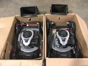 Murray 21 in. 140 cc Briggs and Stratton Walk Behind Gas Push Lawn Mower with Height Adjustment and with Mulch Bag- Lot of 2, Customer returns - Review all pictures