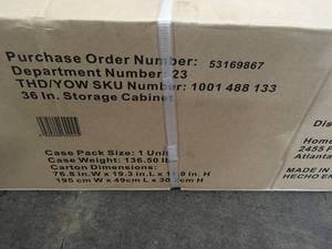 Husky Ready-to-Assemble 24-Gauge Steel Freestanding Garage Cabinet in Black (36 in. W x 72 in. H x 18 in. D)- Review all pictures