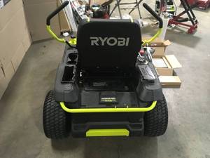 Ryobi 42 in. 100 Ah Battery Electric Riding Zero Turn Mower, Has Damage - Review all pictures