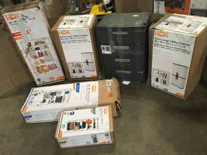 Mix Lot of HDX Cabinets, Storage Shelves, Customer Returns - Review all pictures