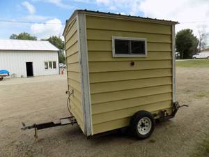 Home Built Fish House on wheels