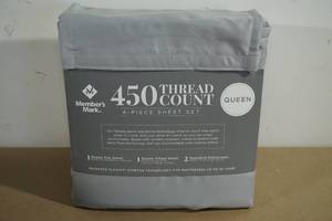 lot 68 image: Members Mark 450 Thread Count 4 Piece Sheet Set - Queen