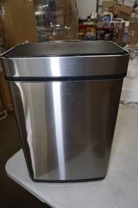 lot 133 image: 50 Liter Stainless Steel Sensor Open Trash Can