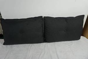 lot 119 image: 2 Black Throw Pillows