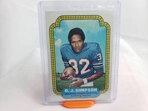 lot 73 image: Vintage O.J. Simpson All Time Single Season Rushing Leader Topps No. 1